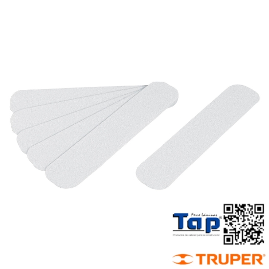 Imagen de TARJETA 6 TIRAS 23CM ANTIDERRAPANTES BLANCAS 50MM C ABRASIVO