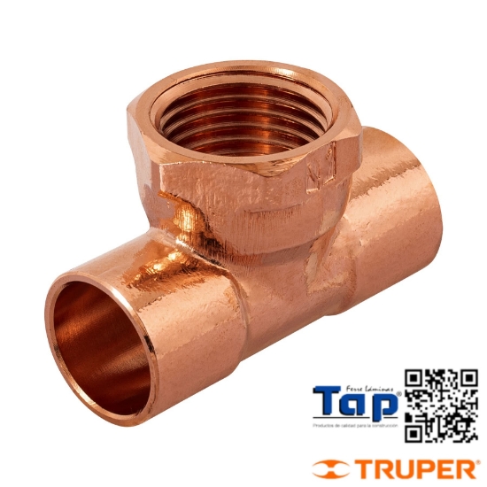 Imagen de TEE COBRE ROSCA CENTRAL 013 1/2" FOSET