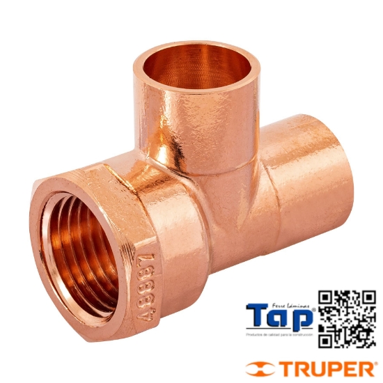 Imagen de TEE COBRE ROSCA LATERAL 013 1/2" FOSET