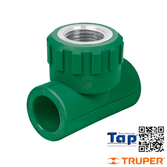 Imagen de TEE HEMBRA PPR 013 1/2" C INSERTO METALICO FOSET