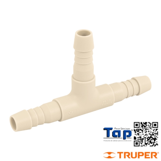 Imagen de TEE INSERCION 013 1/2" POLIPROP FOSET