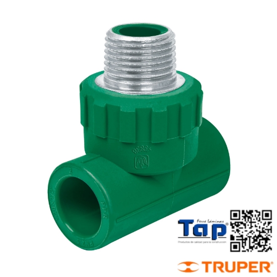 Imagen de TEE MACHO PPR 013 1/2" C INSERTO METALICO FOSET