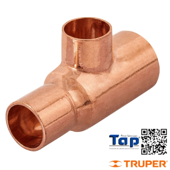 Imagen de TEE REDUCIDA COBRE 019 3/4"X013 1/2"X013 1/2" FOSET