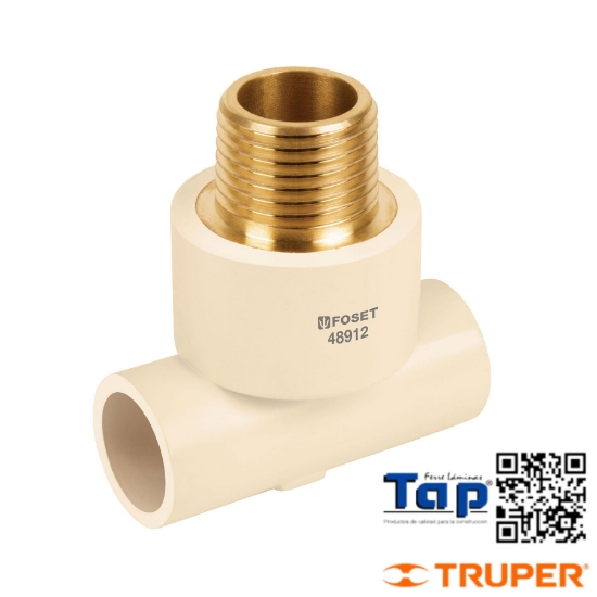Imagen de TEE REDUCIDA MACHO CPVC 019 3/4"X019 3/4"X013 1/2"INSERT LAT