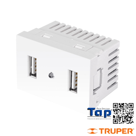 Imagen de TOMA PUERTOS USB 1.5 MOD LINEA LISBOA BLANCO C 2