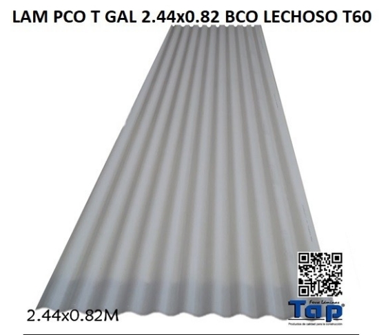 Imagen de LAM PCO T GAL 2.44x0.82 BCO LECHOSO T60