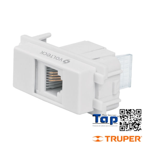 Imagen de TOMA TELEFONO LINEA ITALIANA COLOR BLANCO VOLTECK