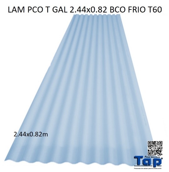 Imagen de LAM PCO T GAL 2.44x0.82 BCO FRIO T60