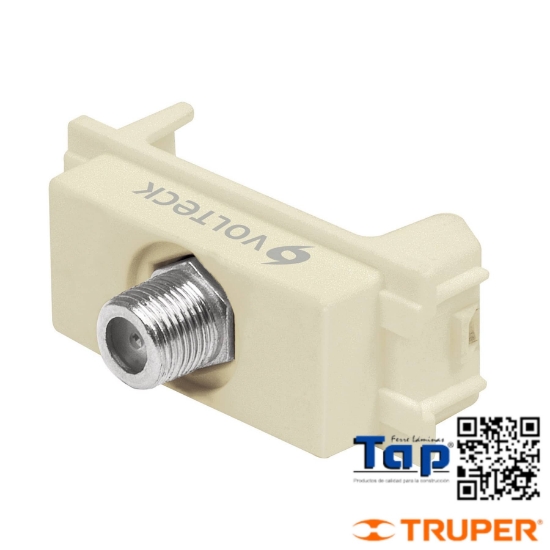 Imagen de TOMA TELEVISION LINEA ITALIANA COLOR MARFIL VOLTECK