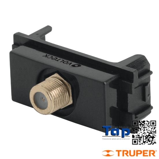 Imagen de TOMA TELEVISION LINEA ITALIANA COLOR NEGRO VOLTECK