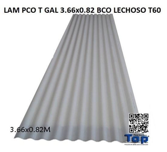 Imagen de LAM PCO T GAL 3.66x0.82 BCO LECHOSO T60