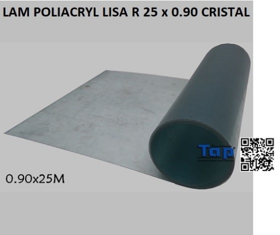 Imagen de LAM POLIACRYL LISA R 25 x 0.90 CRISTAL