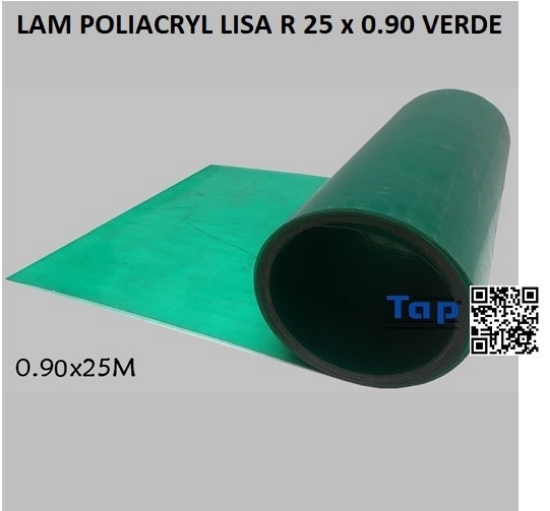 Imagen de LAM POLIACRYL LISA R 25 x 0.90 VERDE