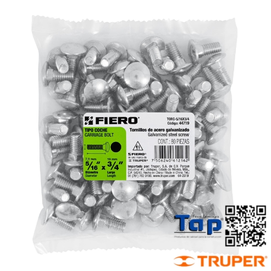Imagen de TORNILLOS T COCHE 008 5/16"X019 3/4" FIERO BOL 80