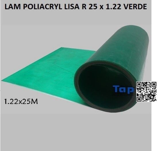 Imagen de LAM POLIACRYL LISA R 25 x 1.22 VERDE