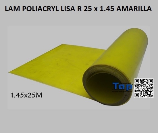 Imagen de LAM POLIACRYL LISA R 25 x 1.45 AMARILLA