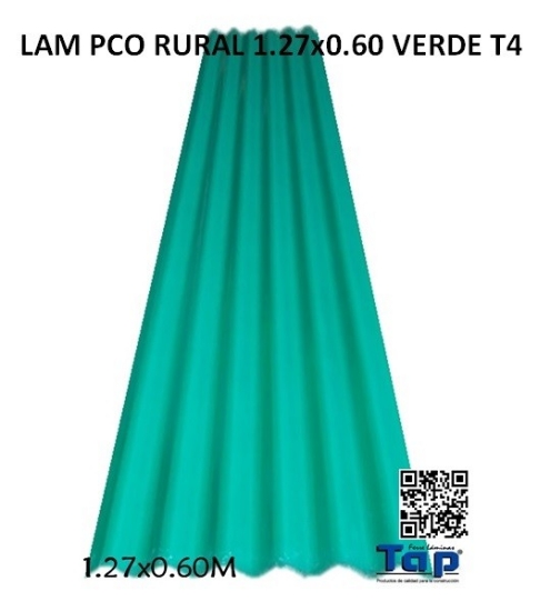 Imagen de LAM PCO RURAL 1.27x0.60 VERDE T4