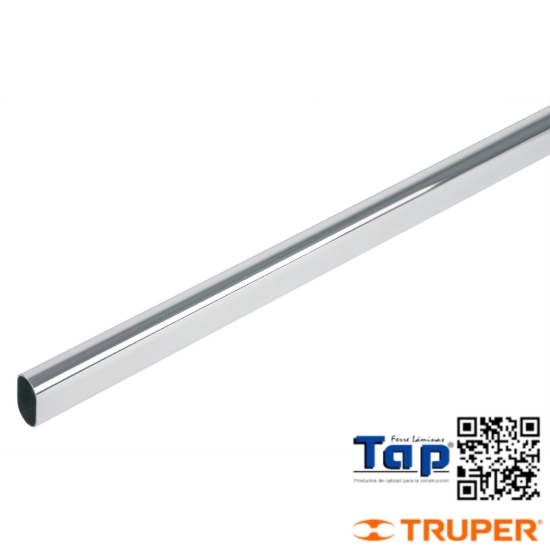 Imagen de TUBO ACERO CROMADO P CLOSET OVALADO 3.0 M HERMEX