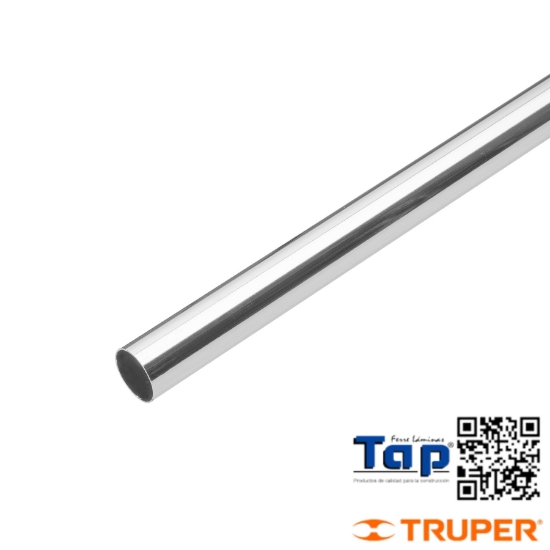 Imagen de TUBO ACERO CROMADO P CLOSET REDONDO 1.5 M HERMEX