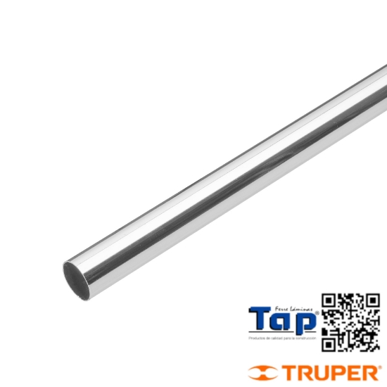 Imagen de TUBO ACERO CROMADO P CLOSET REDONDO 1.8 M HERMEX