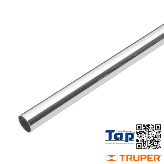 Imagen de TUBO ACERO CROMADO P CLOSET REDONDO 2.4 M HERMEX