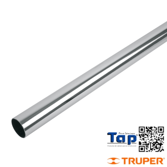 Imagen de TUBO ACERO CROMADO P CLOSET REDONDO 3.0 M HERMEX