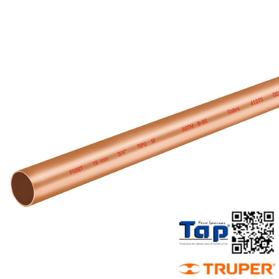 Imagen de TUBO COBRE T "M" 019 3/4" 3 M FOSET