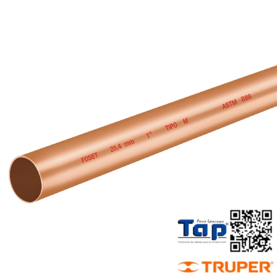 Imagen de TUBO COBRE T "M" 025 1" 3 M FOSET