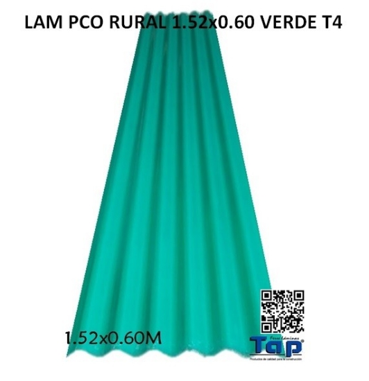 Imagen de LAM PCO RURAL 1.52x0.60 VERDE T4
