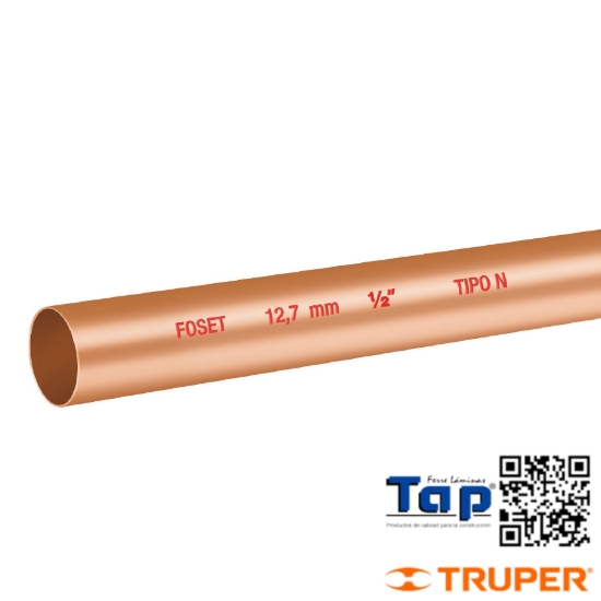 Imagen de TUBO COBRE T "N" 013 1/2" 3 M FOSET