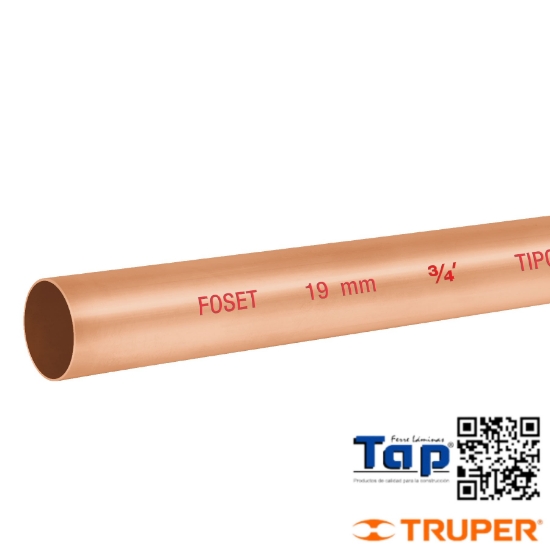 Imagen de TUBO COBRE T "N" 019 3/4" 3 M FOSET