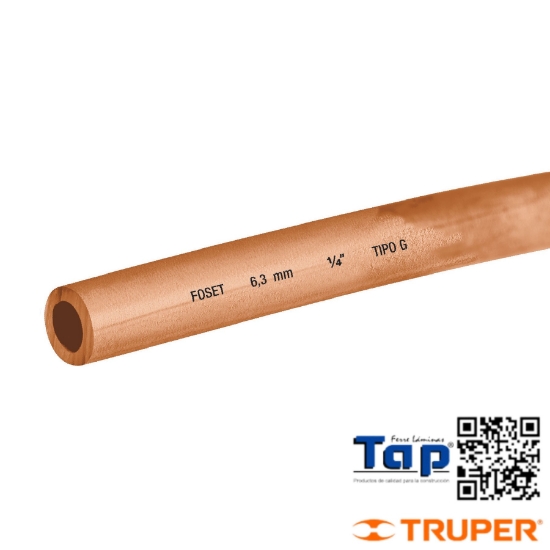 Imagen de TUBO FLEX COBRE 006 1/4" FOSET ROLLO 15M