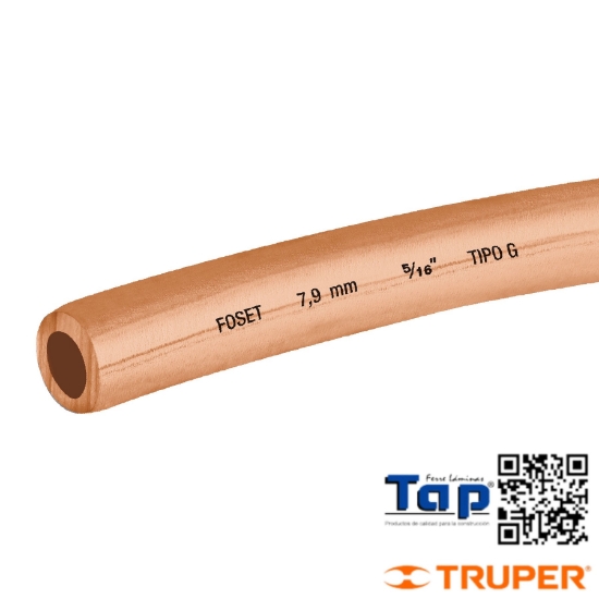 Imagen de TUBO FLEX COBRE 008 5/16" FOSET ROLLO 15M
