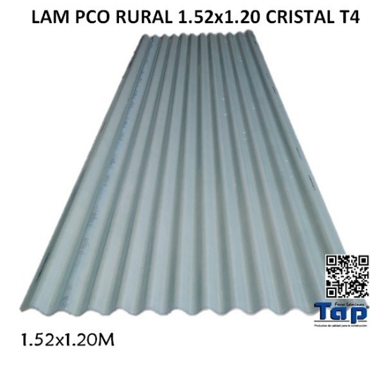 Imagen de LAM PCO RURAL 1.52x1.20 CRISTAL T4