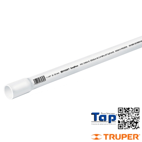Imagen de TUBO PVC HIDRAULICO 031 1-1/4" CEDULA 40 3 M FOSET