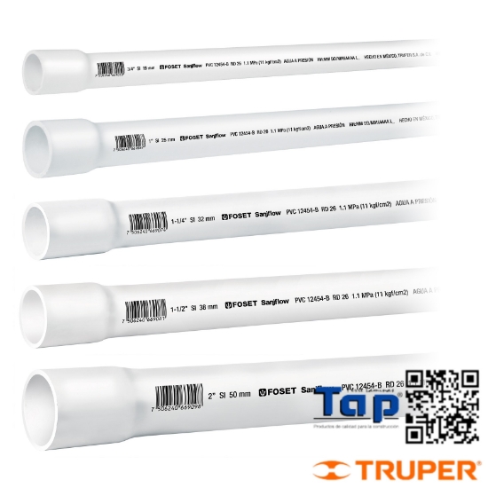 Imagen de TUBO PVC HIDRAULICO 050 2" 3 M RD 26 FOSET