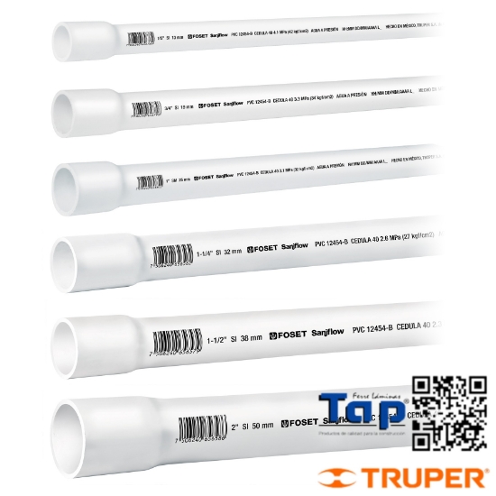 Imagen de TUBO PVC HIDRAULICO 050 2" CEDULA 40 3 M FOSET