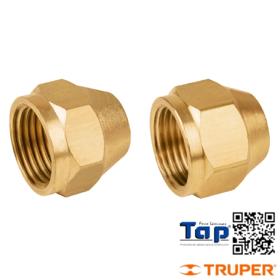 Imagen de TUERCA CONICA REDUCIDA LATON 009 3/8"X008 5/16" FOSET