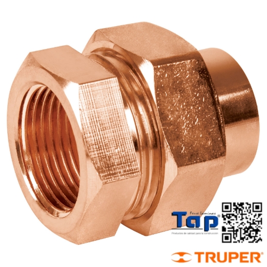 Imagen de TUERCA UNION LATON COBRIZADO LATON COBRIZADO 025 1" FOSET