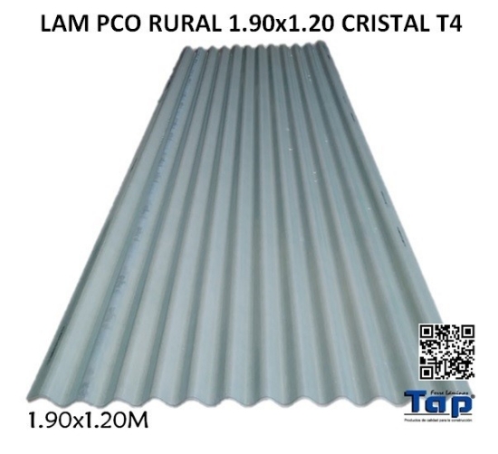 Imagen de LAM PCO RURAL 1.90x1.20 CRISTAL T4