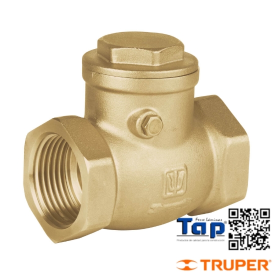 Imagen de VALVULA  CHECK HORIZONTAL LATON 025 1" FOSET