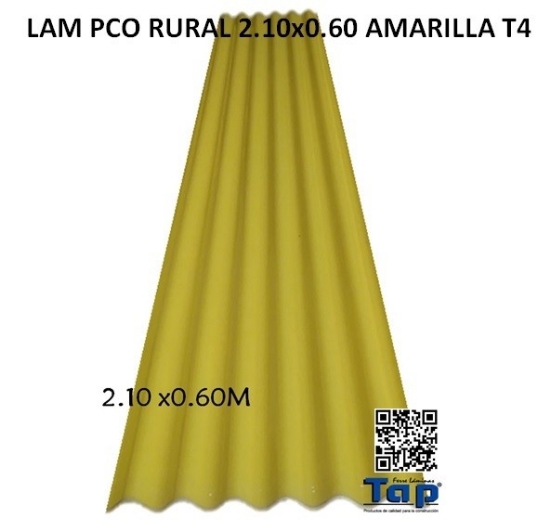 Imagen de LAM PCO RURAL 2.10X0.60 AMARILLA T4