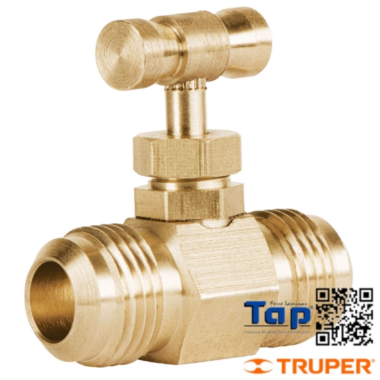 Imagen de VALVULA AGUJA LATON P GAS FLARE 009 3/8"X009 3/8" FOSET
