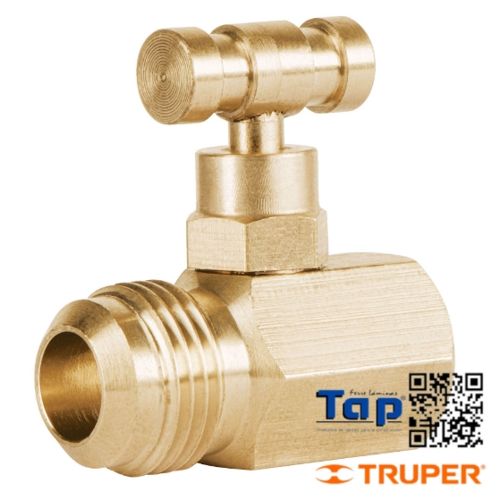Imagen de VALVULA AGUJA LATON P GAS FLARE 009 3/8"XNPT 006 1/4"