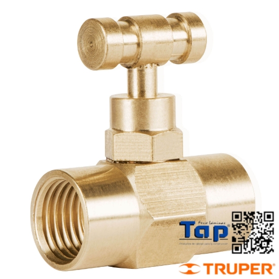 Imagen de VALVULA AGUJA LATON P GAS NPT 006 1/4"X006 1/4" FOSET