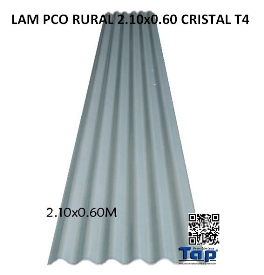 Imagen de LAM PCO RURAL 2.10X0.60 CRISTAL T4