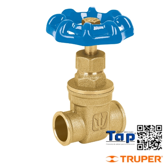 Imagen de VALVULA COMPUERTA LATON SOLDABLE 013 1/2" FOSET