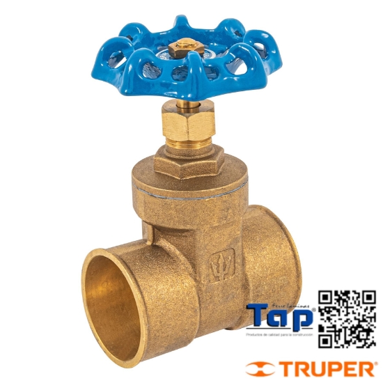 Imagen de VALVULA COMPUERTA LATON SOLDABLE 038 1-1/2" FOSET