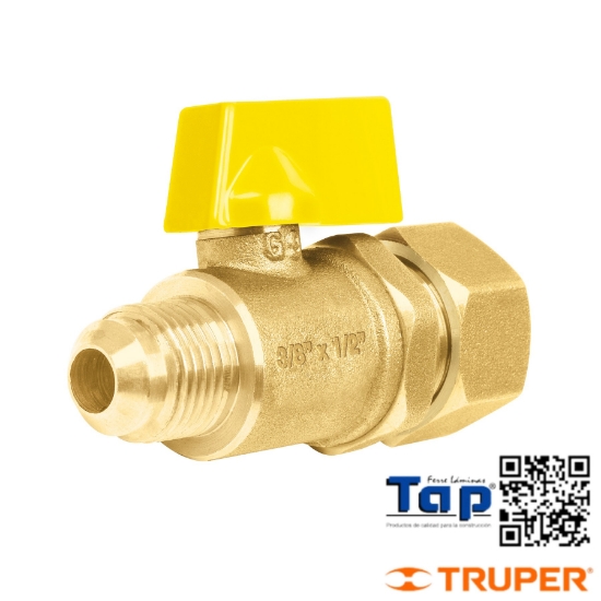 Imagen de VALVULA CONTROL LATON P GAS 009 3/8"X013 1/2" T BARRILITO
