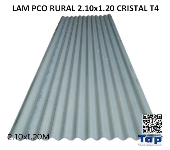 Imagen de LAM PCO RURAL 2.10X1.20 CRISTAL T4
